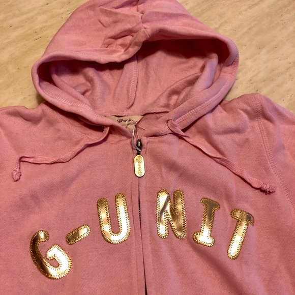 New G-Unit Pink Logo Zip up Jacket/Hoodie Size-M - Picture 2 of 5